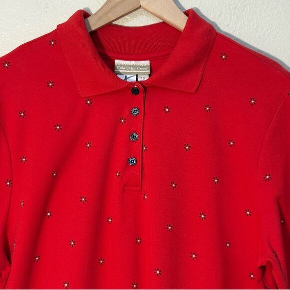 Coldwater Creek Vibrant Red 3/4 Sleeve Thick Maxi Dress Women’s 1X - Picture 3 of 12